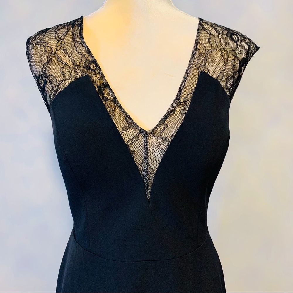 Aidan Mattox Evening Gown Lace Back Black Size 12
